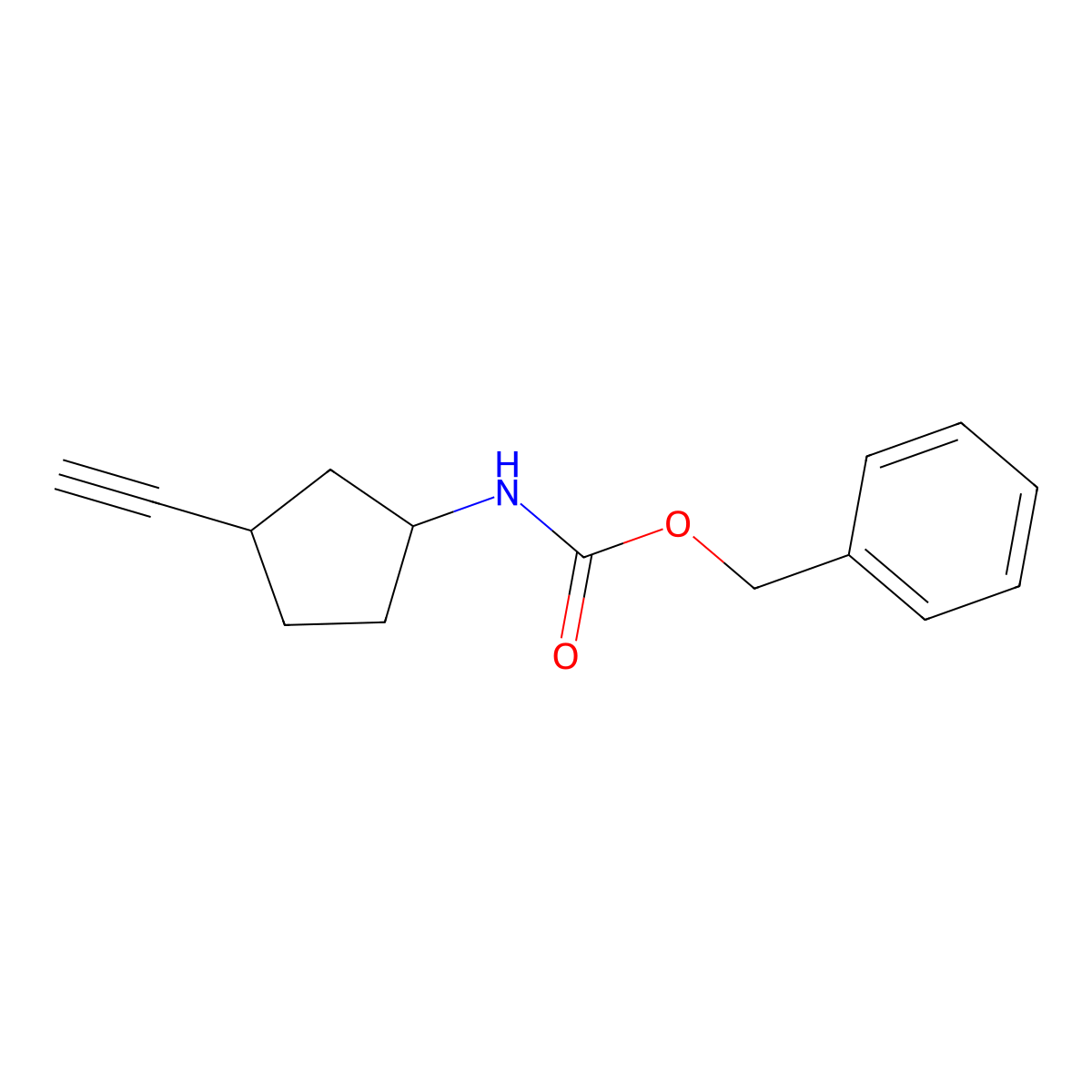 benzyl N-(3-ethynylcyclopentyl)carbamate molecular structure, CAS 2680690-15-5