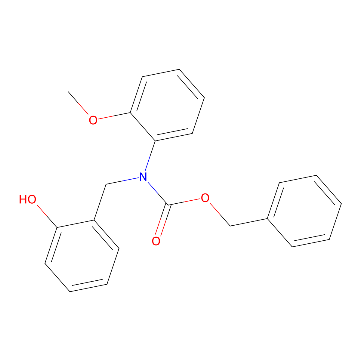 benzyl N-[(2-hydroxyphenyl)methyl]-N-(2-methoxyphenyl)carbamate molecular structure, CAS 2680690-25-7