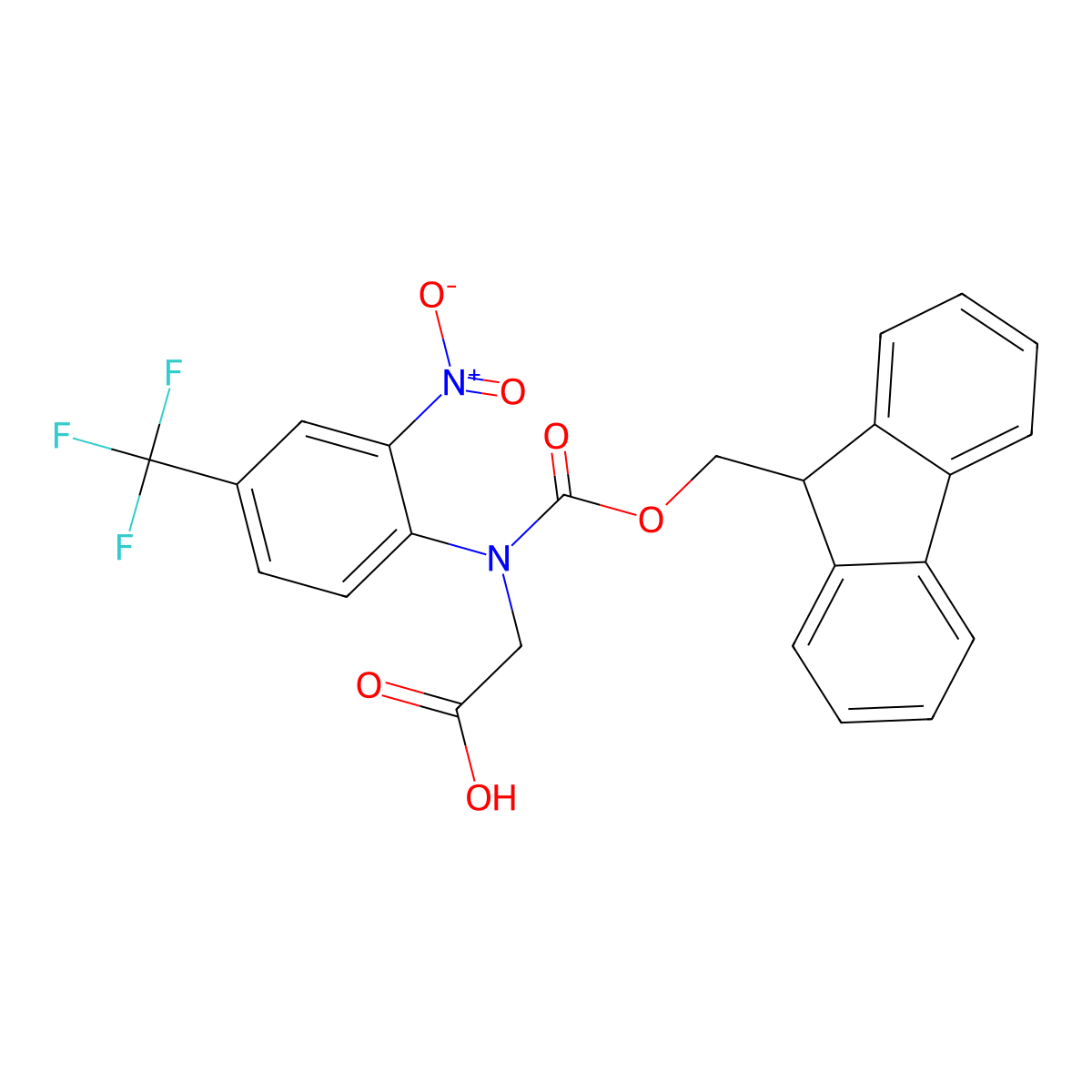 2-({[(9H-fluoren-9-yl)methoxy]carbonyl}[2-nitro-4-(trifluoromethyl)phenyl]amino)acetic acid molecular structure, CAS 2680691-11-4