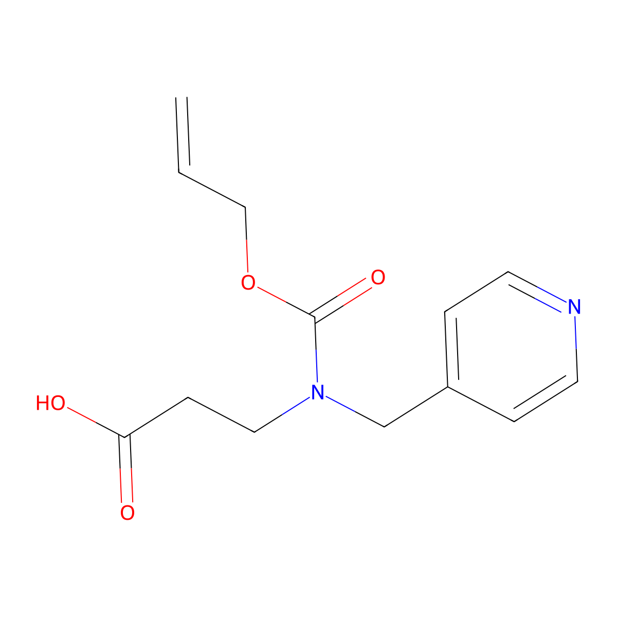 3-{[(Prop-2-en-1-yloxy)carbonyl][(pyridin-4-yl)methyl]amino}propanoic acid molecular structure, CAS 2680691-17-0