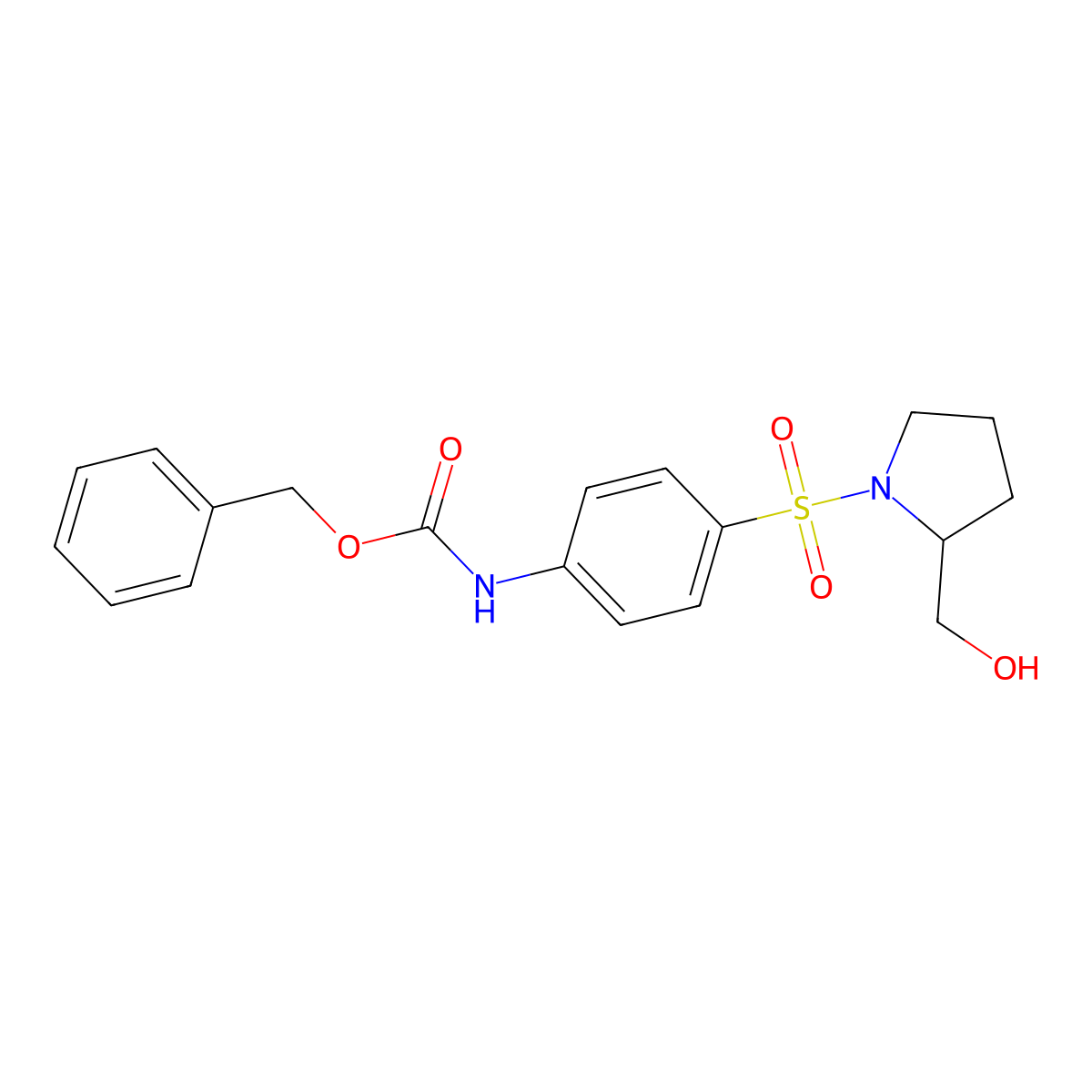 benzyl N-(4-{[2-(hydroxymethyl)pyrrolidin-1-yl]sulfonyl}phenyl)carbamate molecular structure, CAS 2680691-22-7