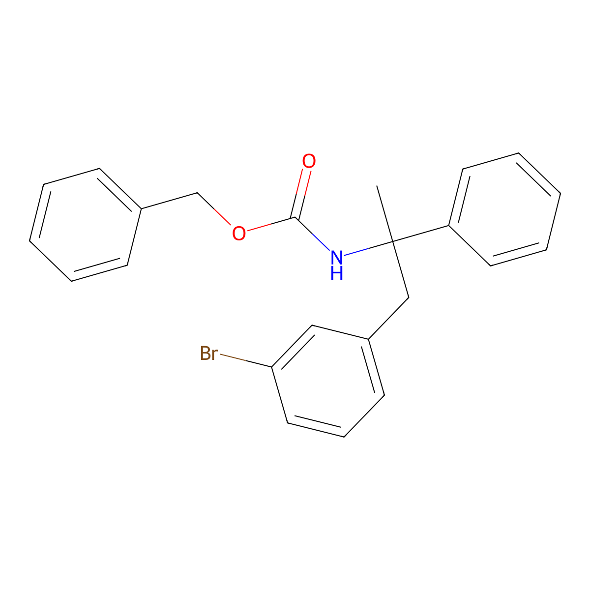 benzyl N-[1-(3-bromophenyl)-2-phenylpropan-2-yl]carbamate molecular structure, CAS 2680691-30-7