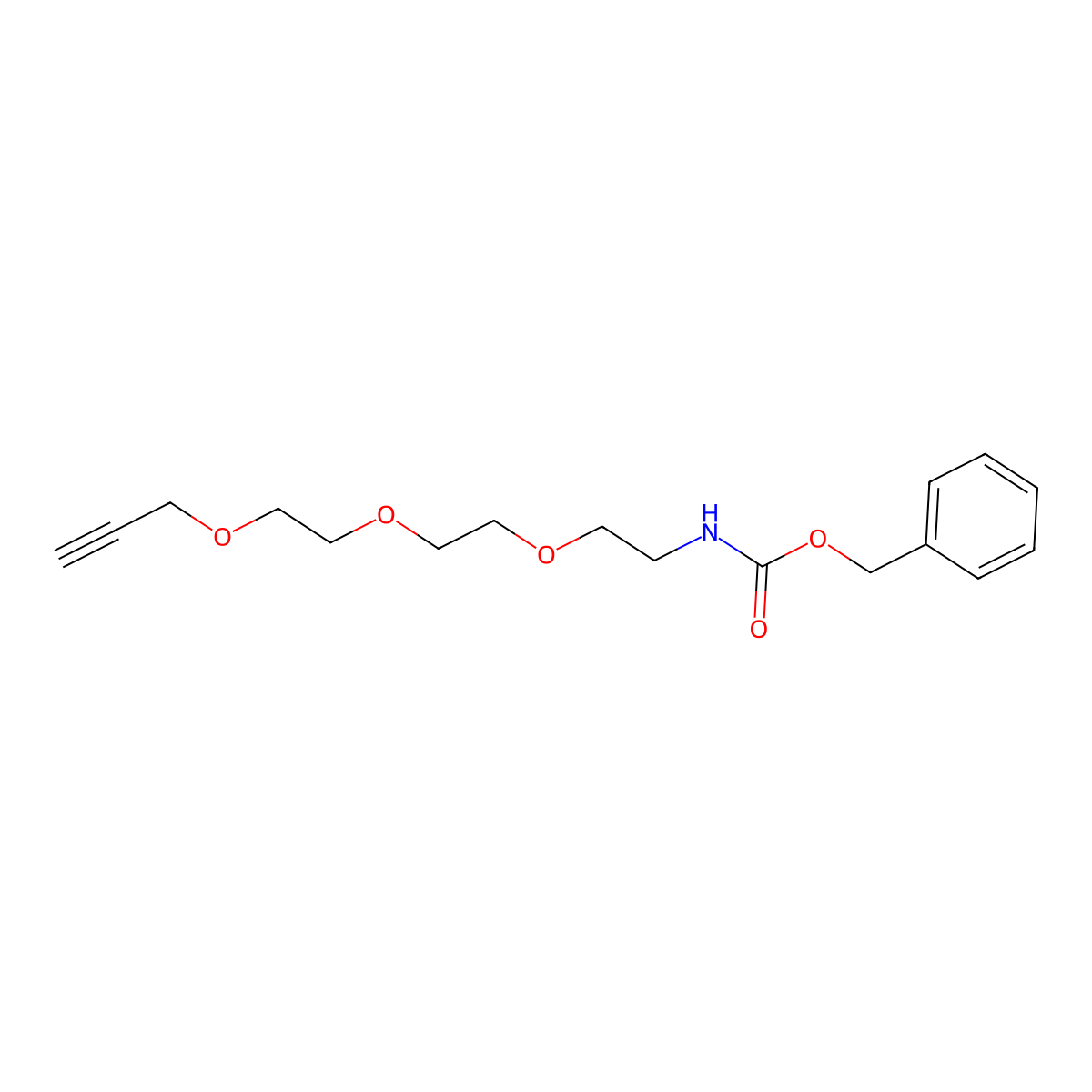 Benzyl (2-(2-(2-(prop-2-yn-1-yloxy)ethoxy)ethoxy)ethyl)carbamate molecular structure, CAS 2680691-32-9