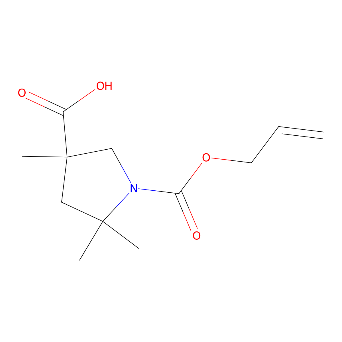 3,5,5-Trimethyl-1-[(prop-2-en-1-yloxy)carbonyl]pyrrolidine-3-carboxylic acid molecular structure, CAS 2680691-33-0