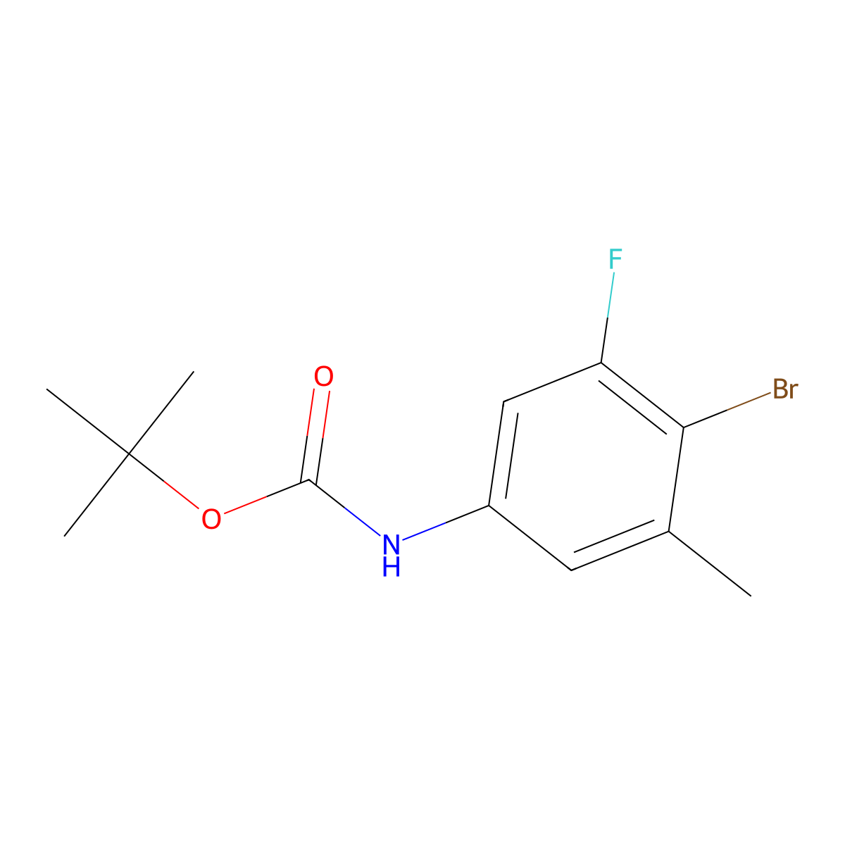 tert-butyl N-(4-bromo-3-fluoro-5-methylphenyl)carbamate molecular structure, CAS 2680691-35-2