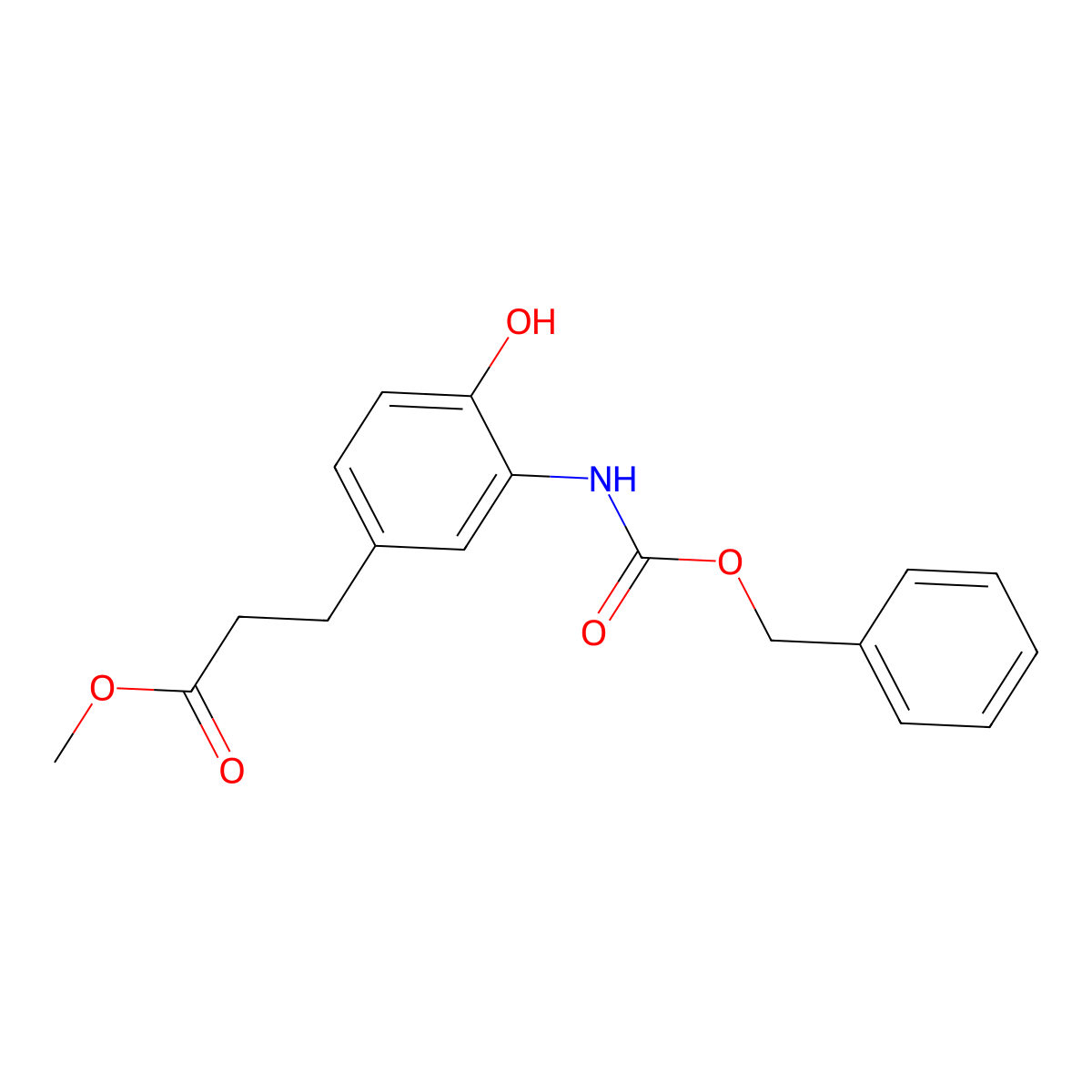 Methyl 3-(3-{[(benzyloxy)carbonyl]amino}-4-hydroxyphenyl)propanoate molecular structure, CAS 2680691-38-5