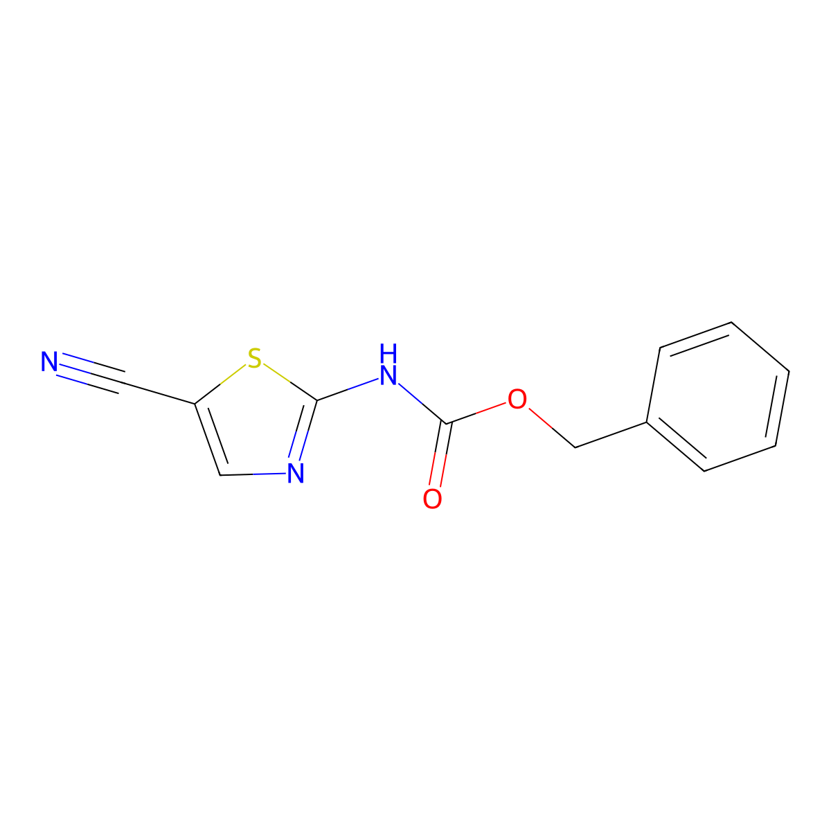 benzyl N-(5-cyano-1,3-thiazol-2-yl)carbamate molecular structure, CAS 2680691-50-1
