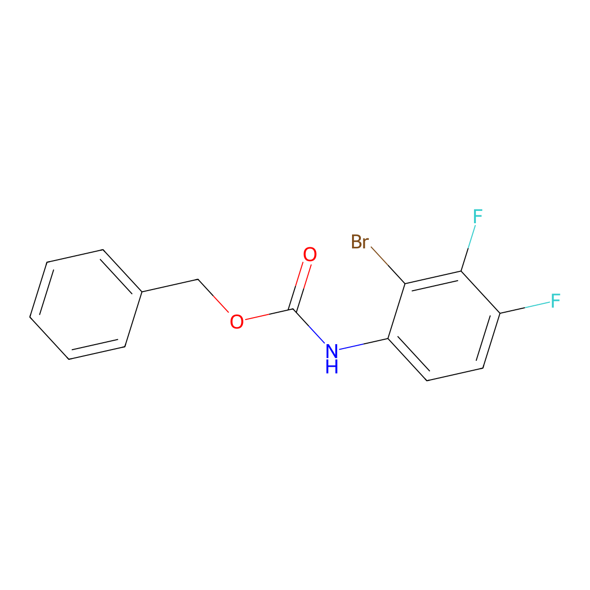 benzyl N-(2-bromo-3,4-difluorophenyl)carbamate molecular structure, CAS 2680691-60-3
