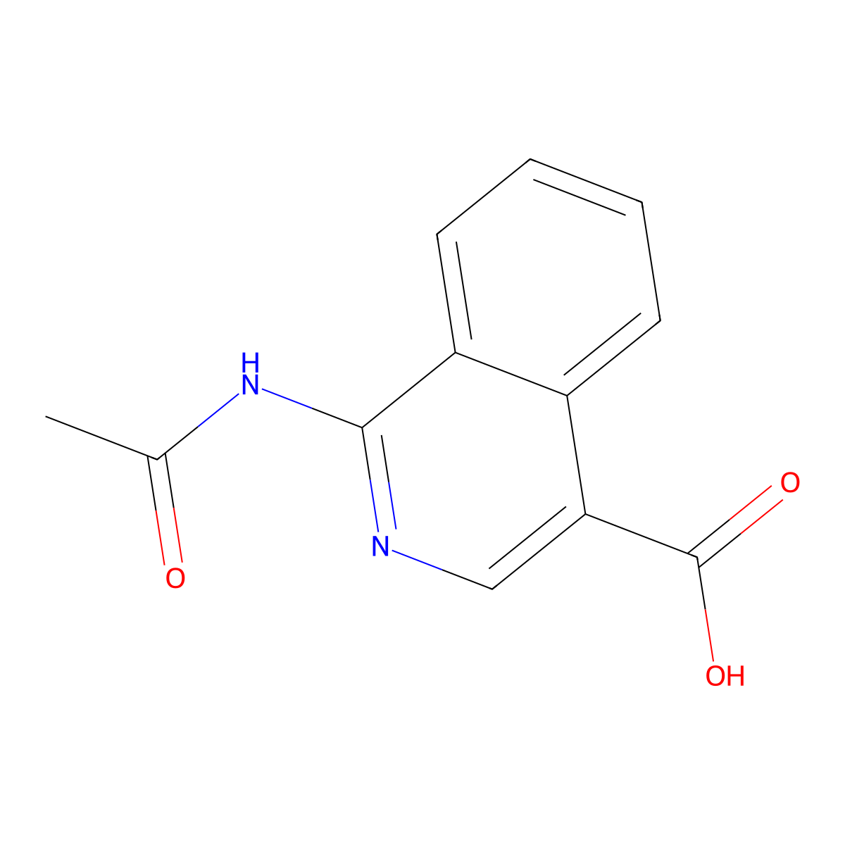 1-Acetamidoisoquinoline-4-carboxylic acid molecular structure, CAS 2680691-61-4