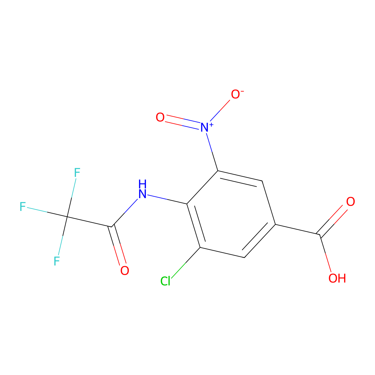 3-Chloro-5-nitro-4-(2,2,2-trifluoroacetamido)benzoic acid molecular structure, CAS 2680691-67-0