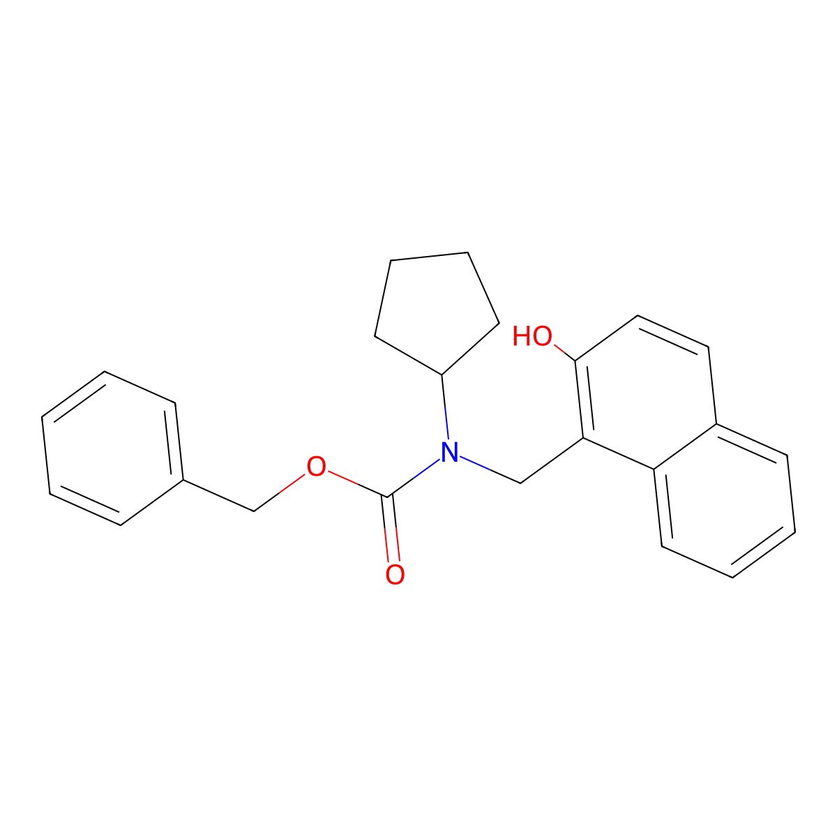 benzyl N-cyclopentyl-N-[(2-hydroxynaphthalen-1-yl)methyl]carbamate molecular structure, CAS 2680691-82-9
