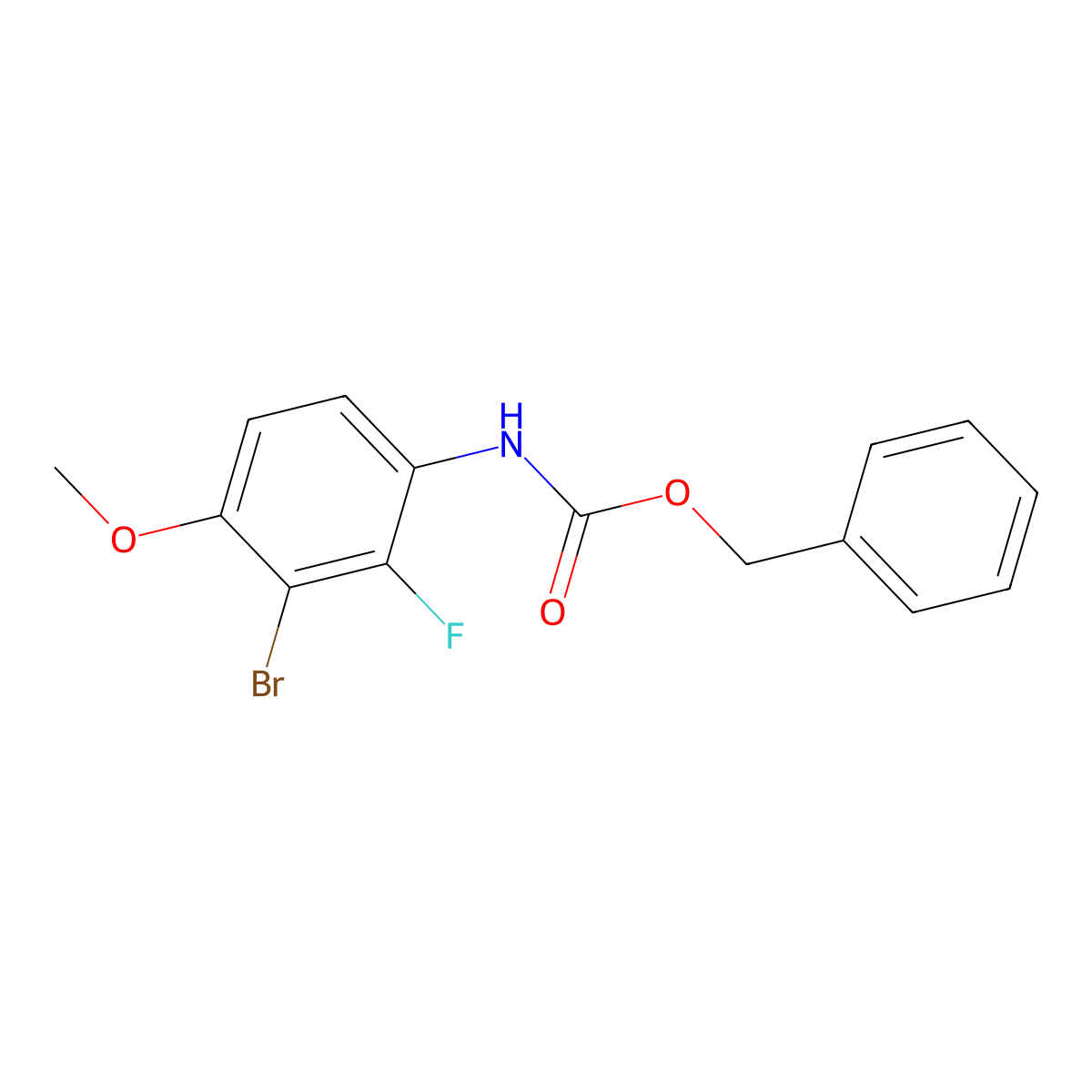 benzyl N-(3-bromo-2-fluoro-4-methoxyphenyl)carbamate molecular structure, CAS 2680691-84-1