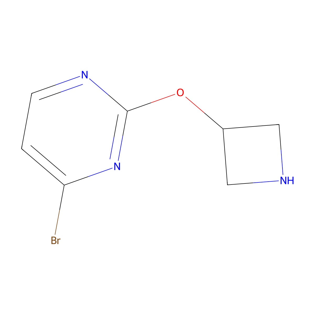2-(Azetidin-3-yloxy)-4-bromopyrimidine molecular structure, CAS 2680691-86-3