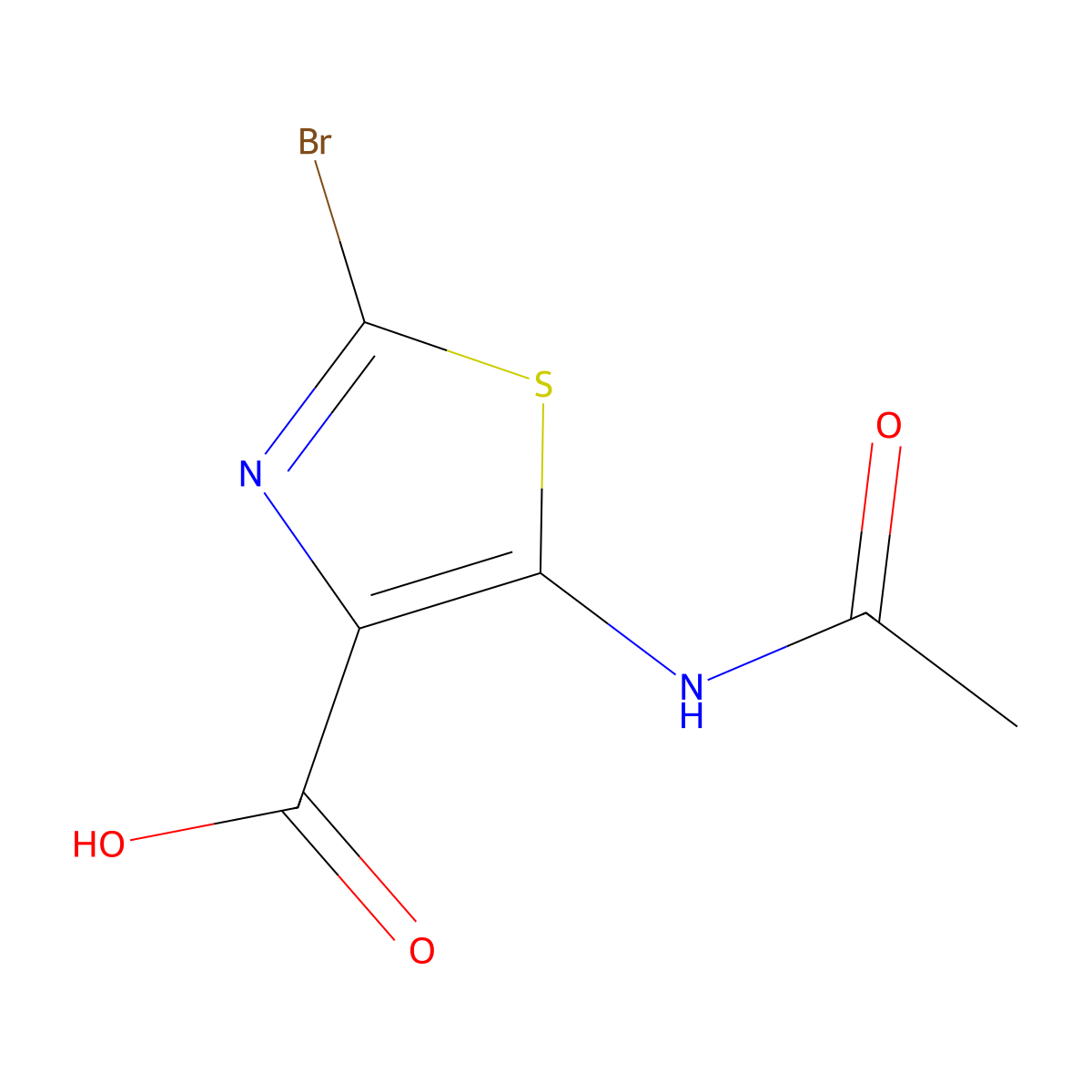 2-Bromo-5-acetamido-1,3-thiazole-4-carboxylic acid molecular structure, CAS 2680691-88-5