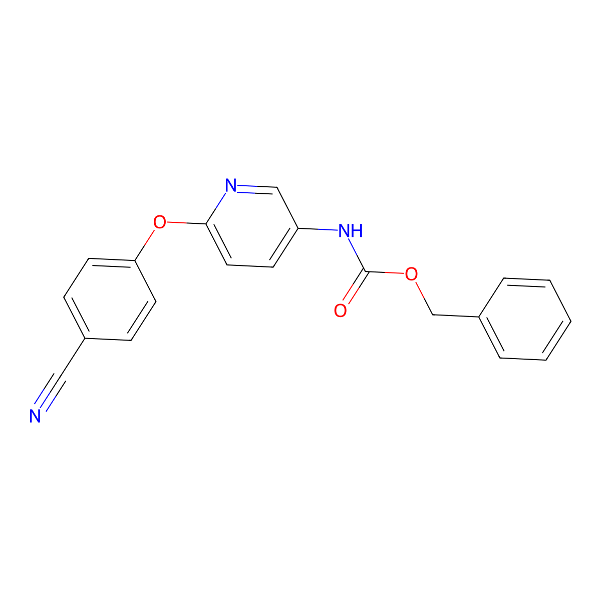 benzyl N-[6-(4-cyanophenoxy)pyridin-3-yl]carbamate molecular structure, CAS 2680691-90-9