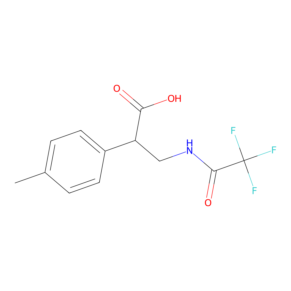 2-(4-Methylphenyl)-3-(2,2,2-trifluoroacetamido)propanoic acid molecular structure, CAS 2680691-95-4