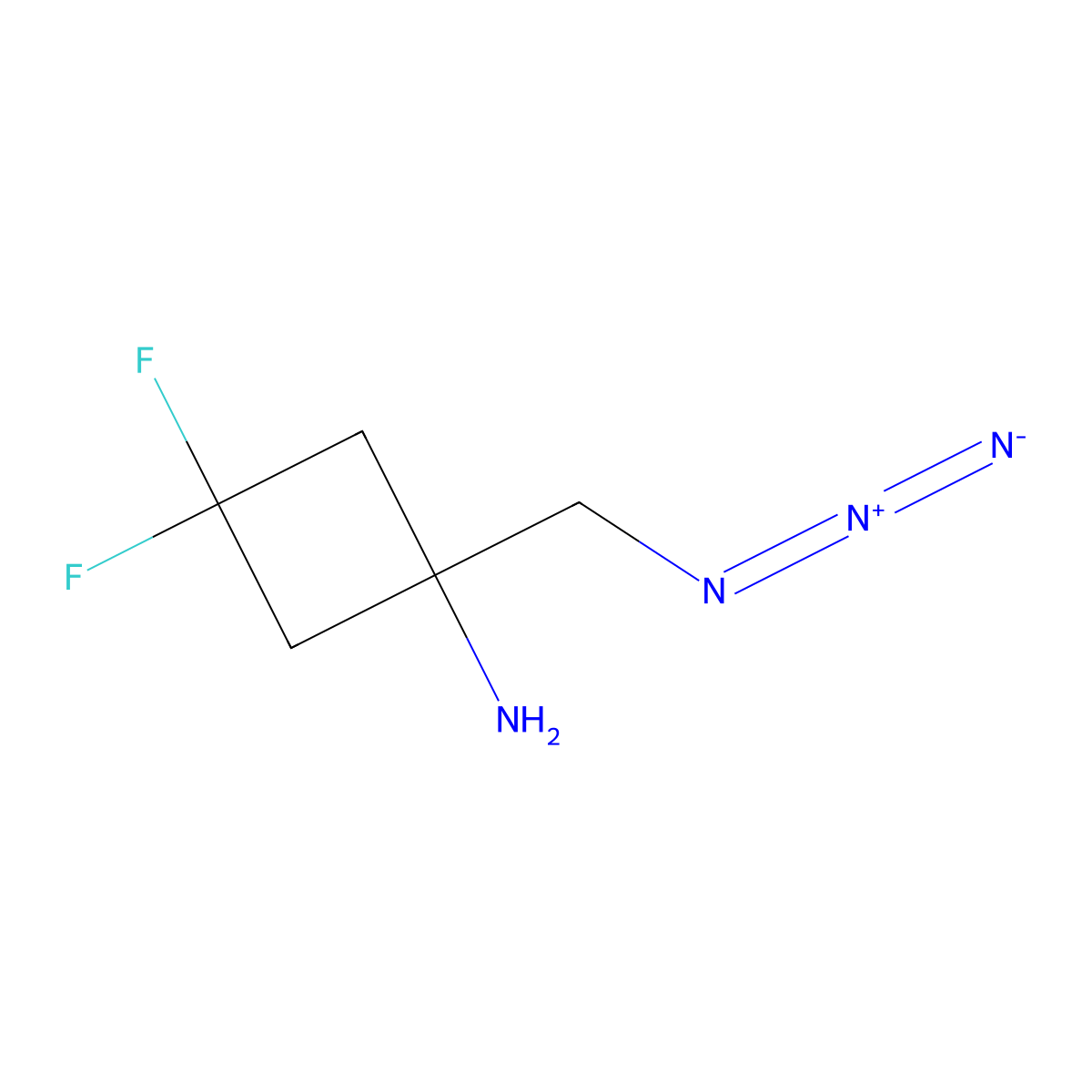 1-(Azidomethyl)-3,3-difluorocyclobutan-1-amine molecular structure, CAS 2680692-01-5