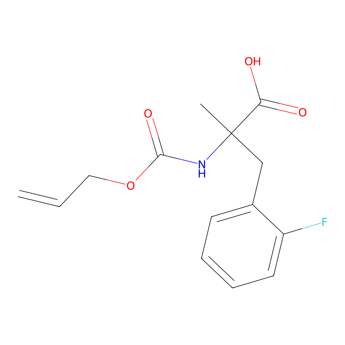 3-(2-Fluorophenyl)-2-methyl-2-{[(prop-2-en-1-yloxy)carbonyl]amino}propanoic acid molecular structure, CAS 2680692-20-8