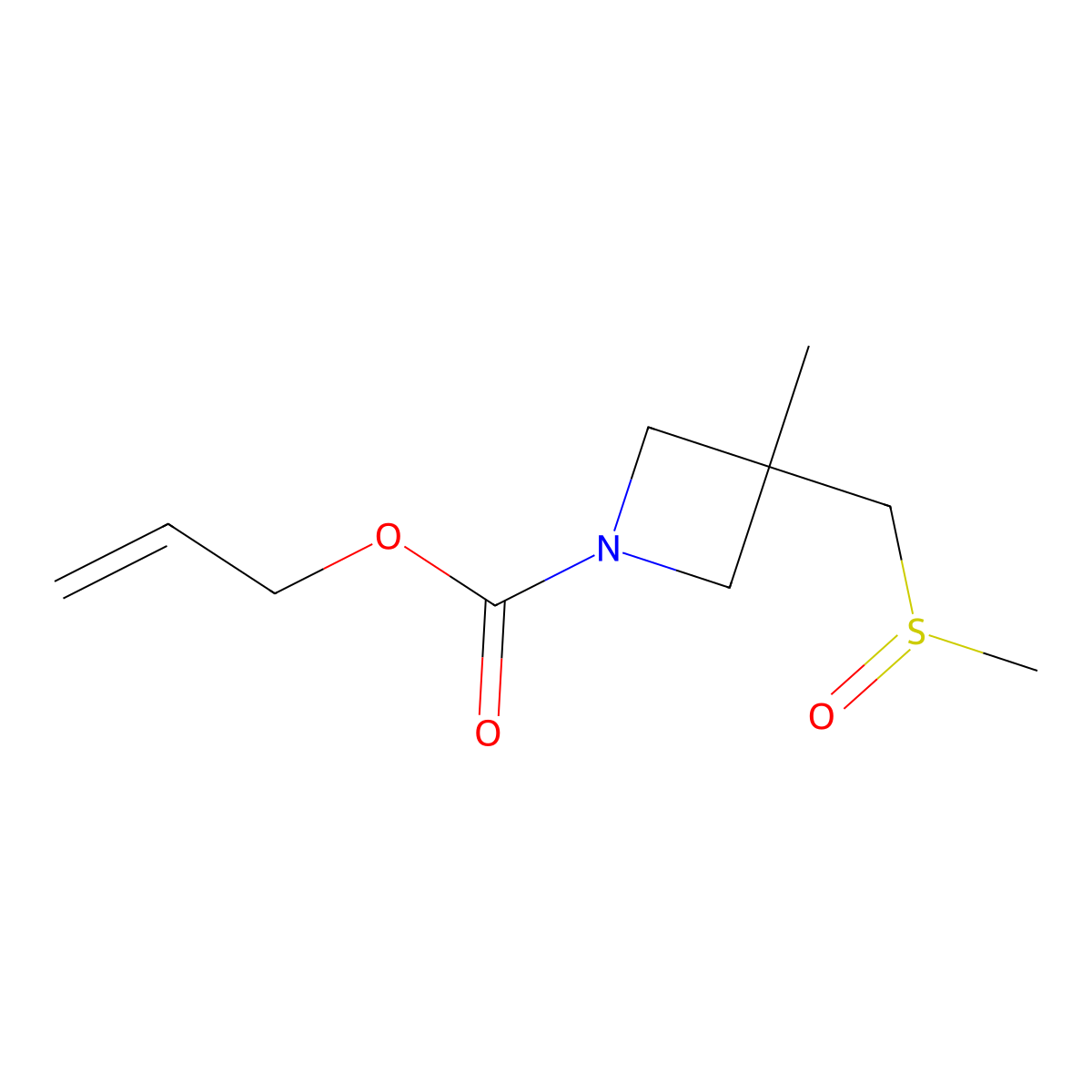 Prop-2-en-1-yl 3-(methanesulfinylmethyl)-3-methylazetidine-1-carboxylate molecular structure, CAS 2680692-26-4