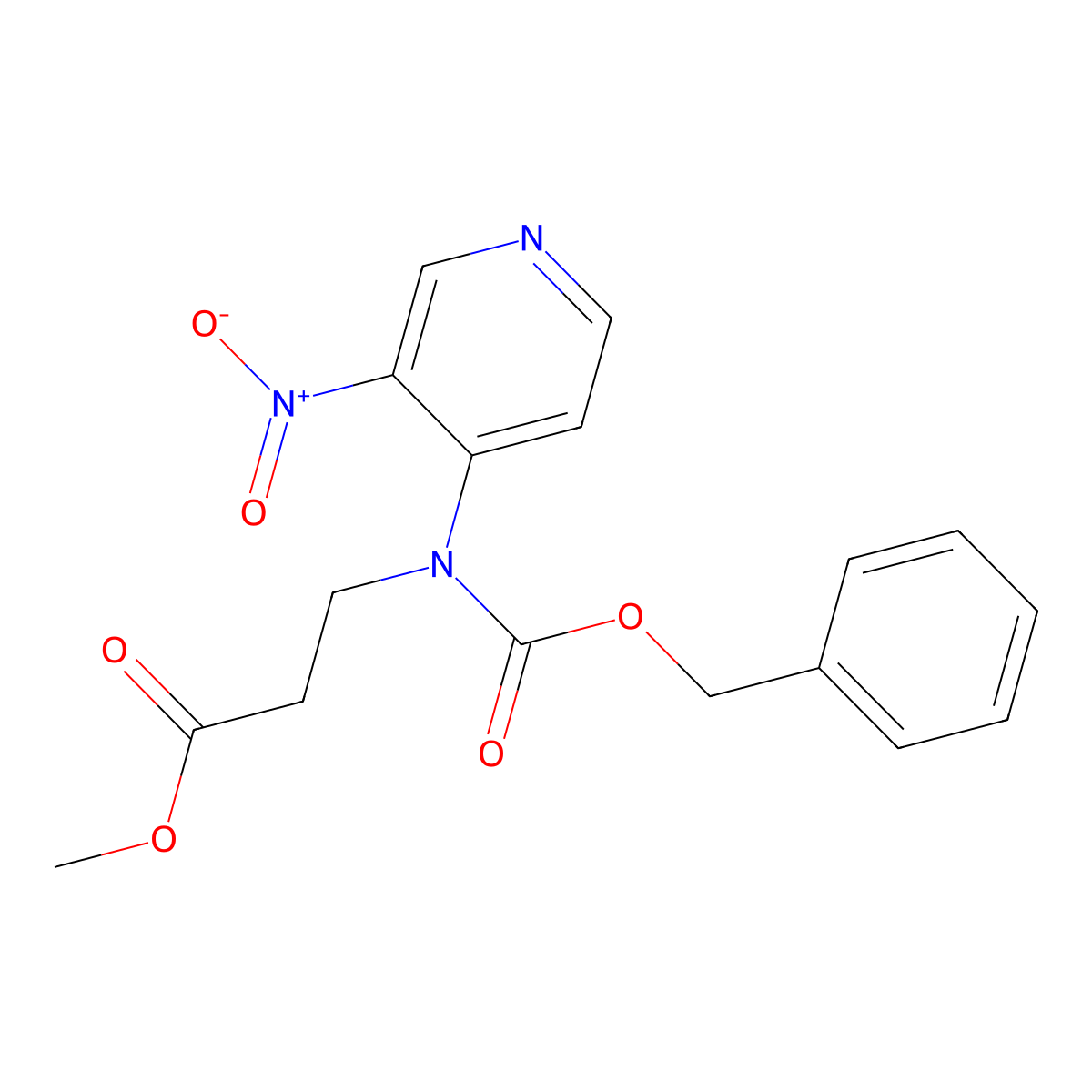 Methyl 3-{[(benzyloxy)carbonyl](3-nitropyridin-4-yl)amino}propanoate molecular structure, CAS 2680692-39-9