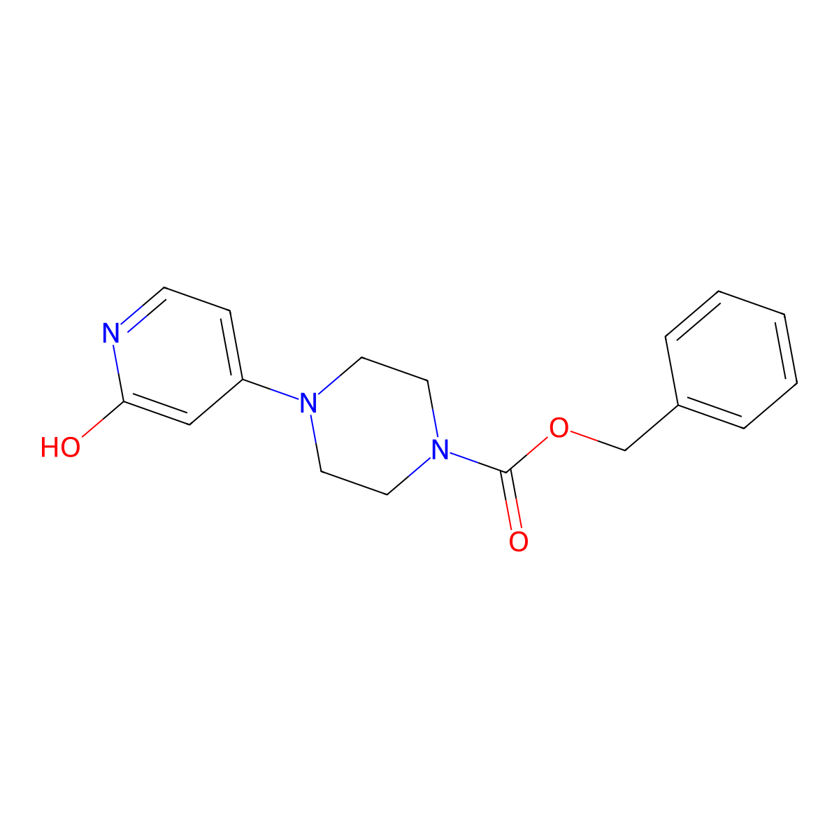 Benzyl 4-(2-hydroxypyridin-4-yl)piperazine-1-carboxylate molecular structure, CAS 2680692-42-4