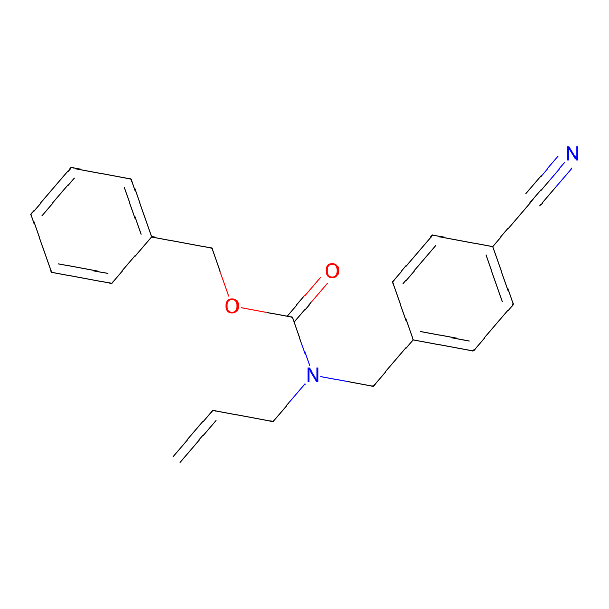 benzyl N-[(4-cyanophenyl)methyl]-N-(prop-2-en-1-yl)carbamate molecular structure, CAS 2680692-54-8
