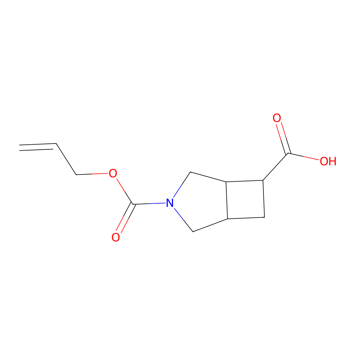 3-[(Prop-2-en-1-yloxy)carbonyl]-3-azabicyclo[3.2.0]heptane-6-carboxylic acid molecular structure, CAS 2680692-63-9