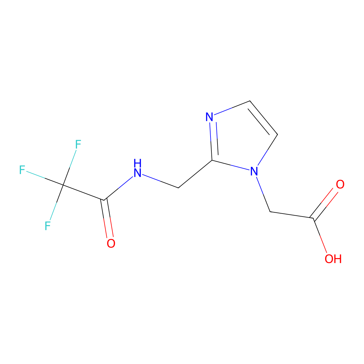 2-{2-[(2,2,2-trifluoroacetamido)methyl]-1H-imidazol-1-yl}acetic acid molecular structure, CAS 2680692-64-0