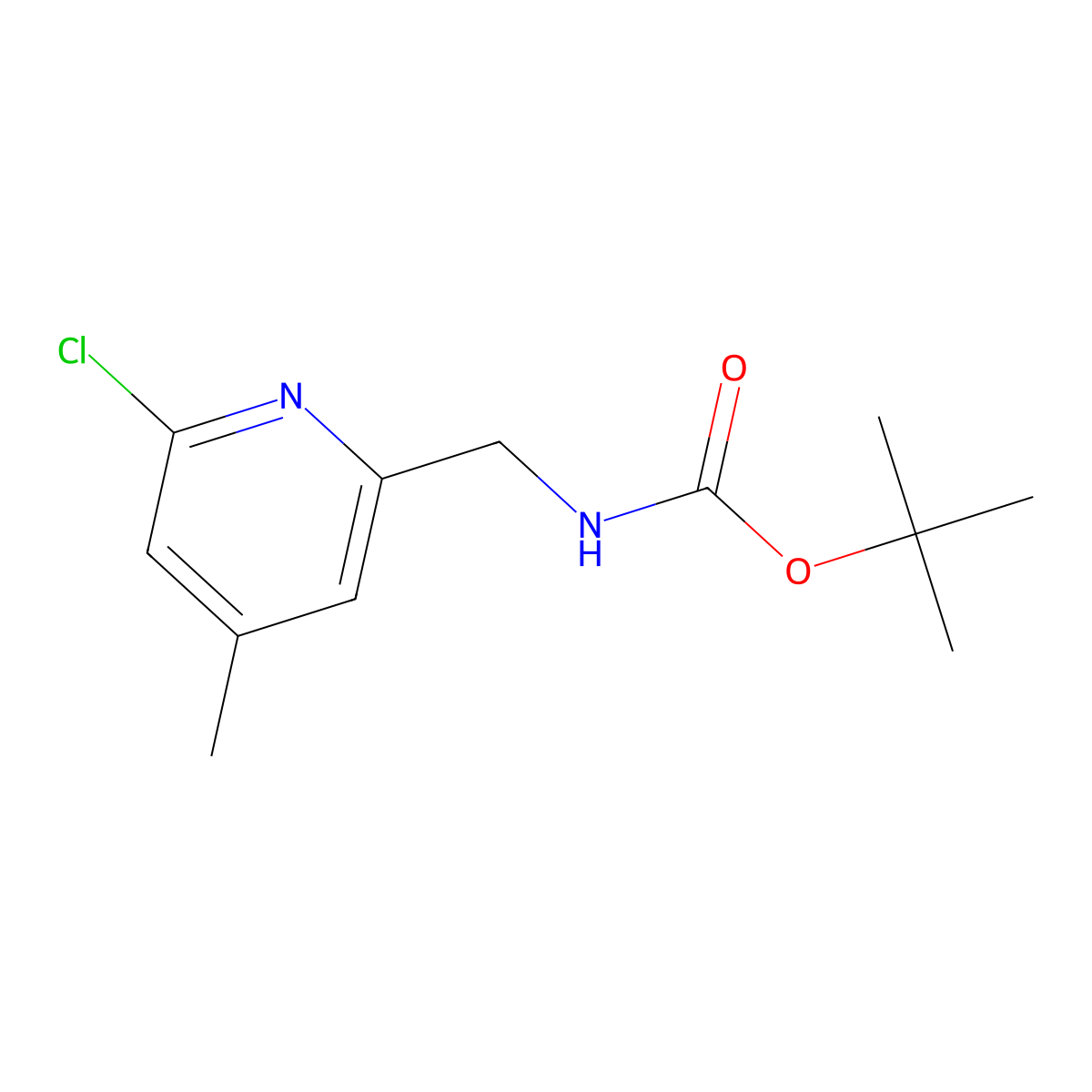 tert-butyl N-[(6-chloro-4-methylpyridin-2-yl)methyl]carbamate molecular structure, CAS 2680692-65-1