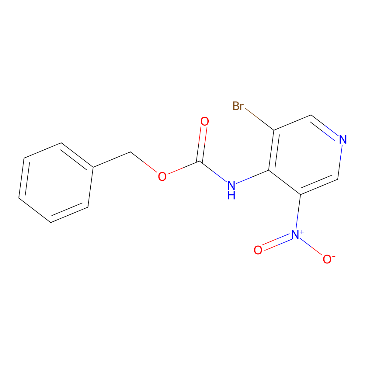 benzyl N-(3-bromo-5-nitropyridin-4-yl)carbamate molecular structure, CAS 2680692-68-4