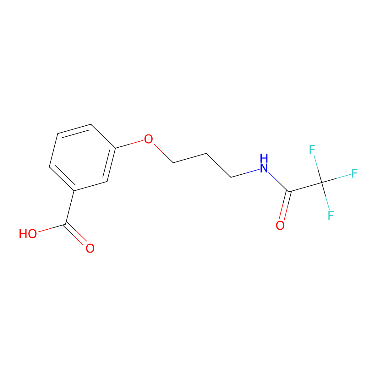 3-[3-(2,2,2-Trifluoroacetamido)propoxy]benzoic acid molecular structure, CAS 2680692-77-5