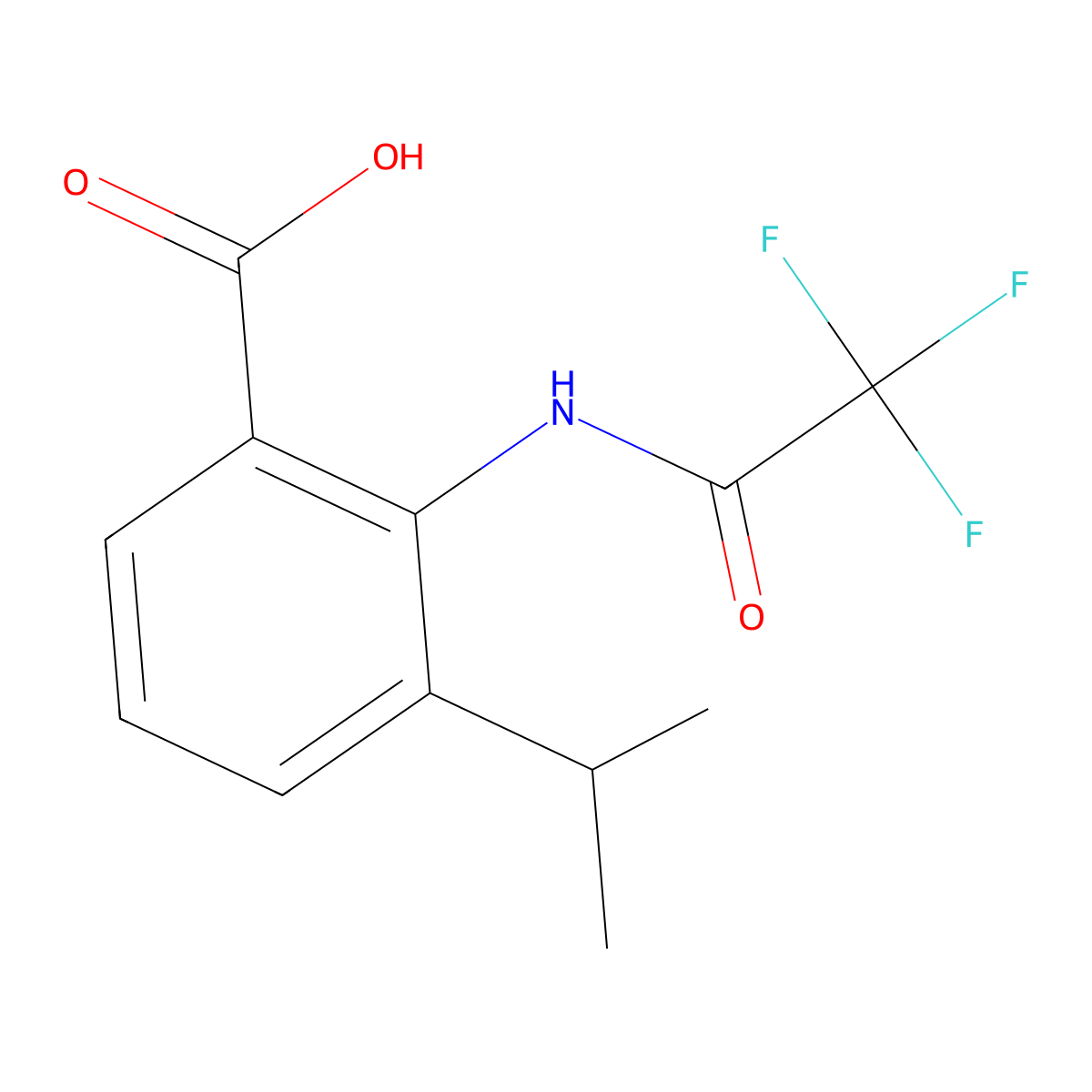 3-(Propan-2-yl)-2-(2,2,2-trifluoroacetamido)benzoic acid molecular structure, CAS 2680692-79-7
