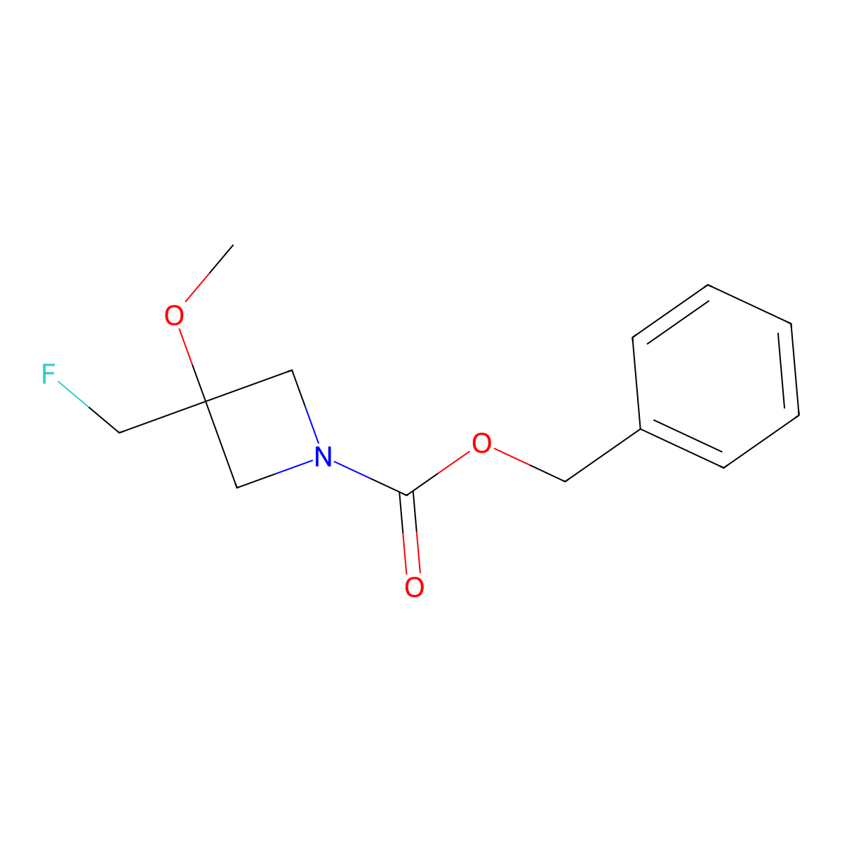 Benzyl 3-(fluoromethyl)-3-methoxyazetidine-1-carboxylate molecular structure, CAS 2680692-93-5