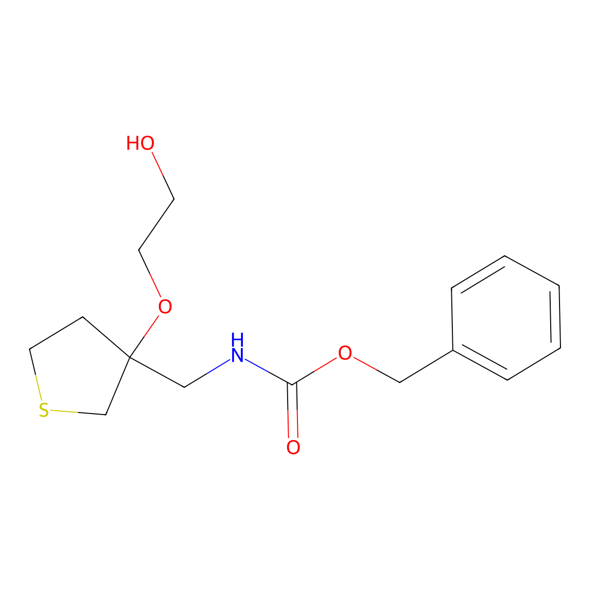 benzyl N-{[3-(2-hydroxyethoxy)thiolan-3-yl]methyl}carbamate molecular structure, CAS 2680692-94-6