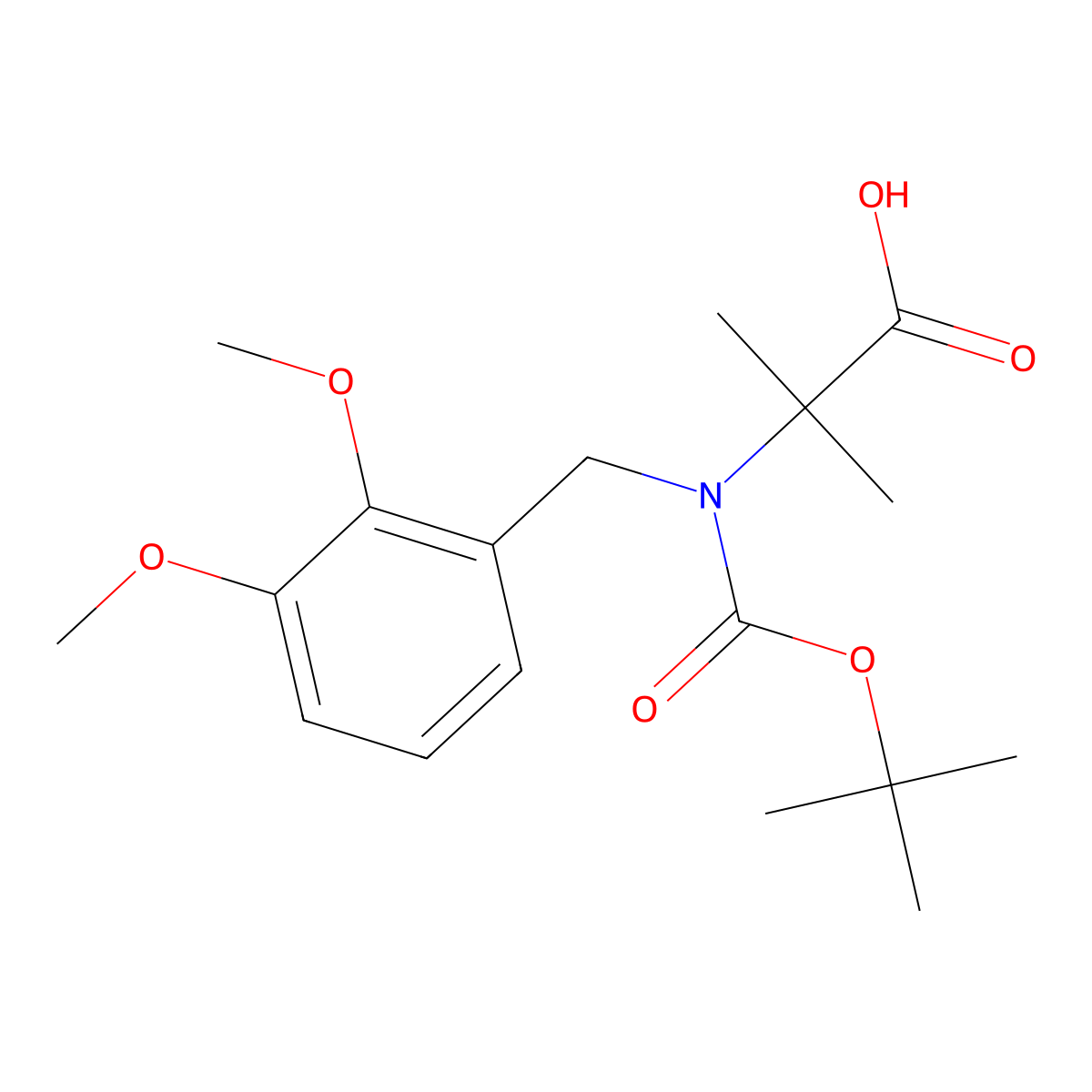 2-{[(Tert-butoxy)carbonyl][(2,3-dimethoxyphenyl)methyl]amino}-2-methylpropanoic acid molecular structure, CAS 2680693-11-0
