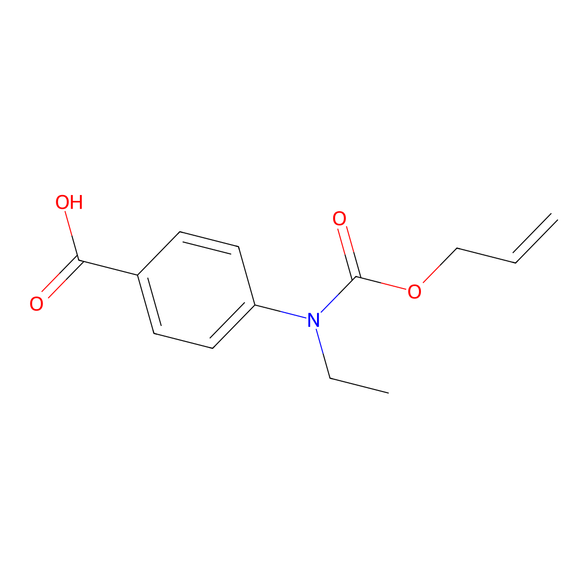 4-{Ethyl[(prop-2-en-1-yloxy)carbonyl]amino}benzoic acid molecular structure, CAS 2680693-14-3