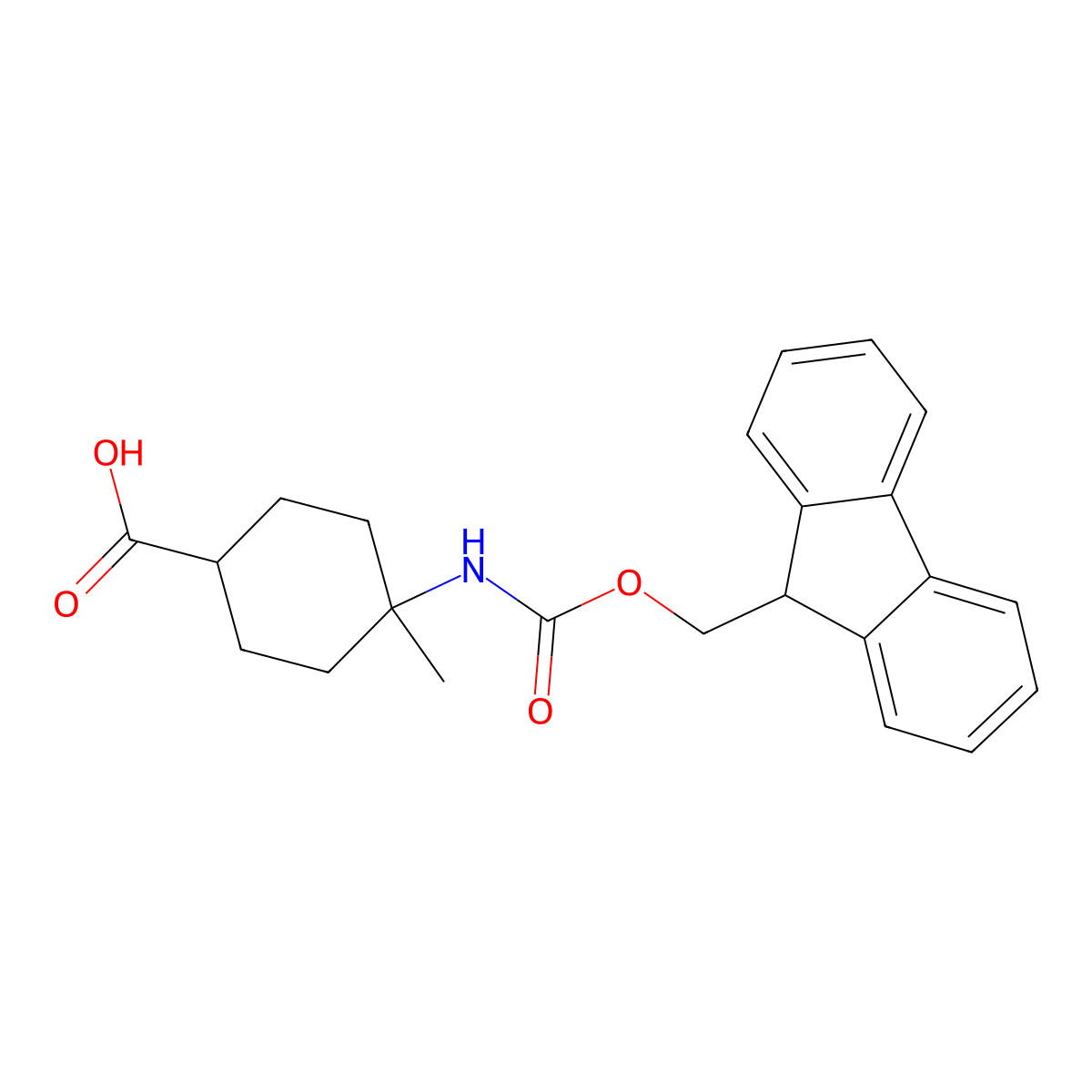 4-({[(9H-fluoren-9-yl)methoxy]carbonyl}amino)-4-methylcyclohexane-1-carboxylic acid molecular structure, CAS 2680693-17-6