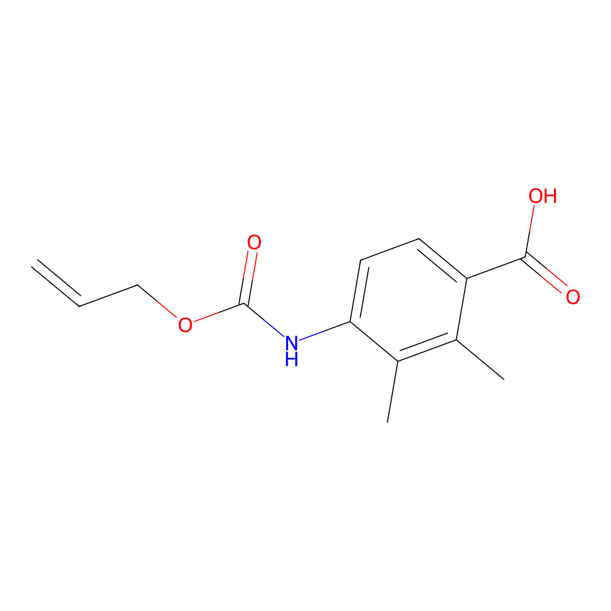 2,3-Dimethyl-4-{[(prop-2-en-1-yloxy)carbonyl]amino}benzoic acid molecular structure, CAS 2680693-18-7
