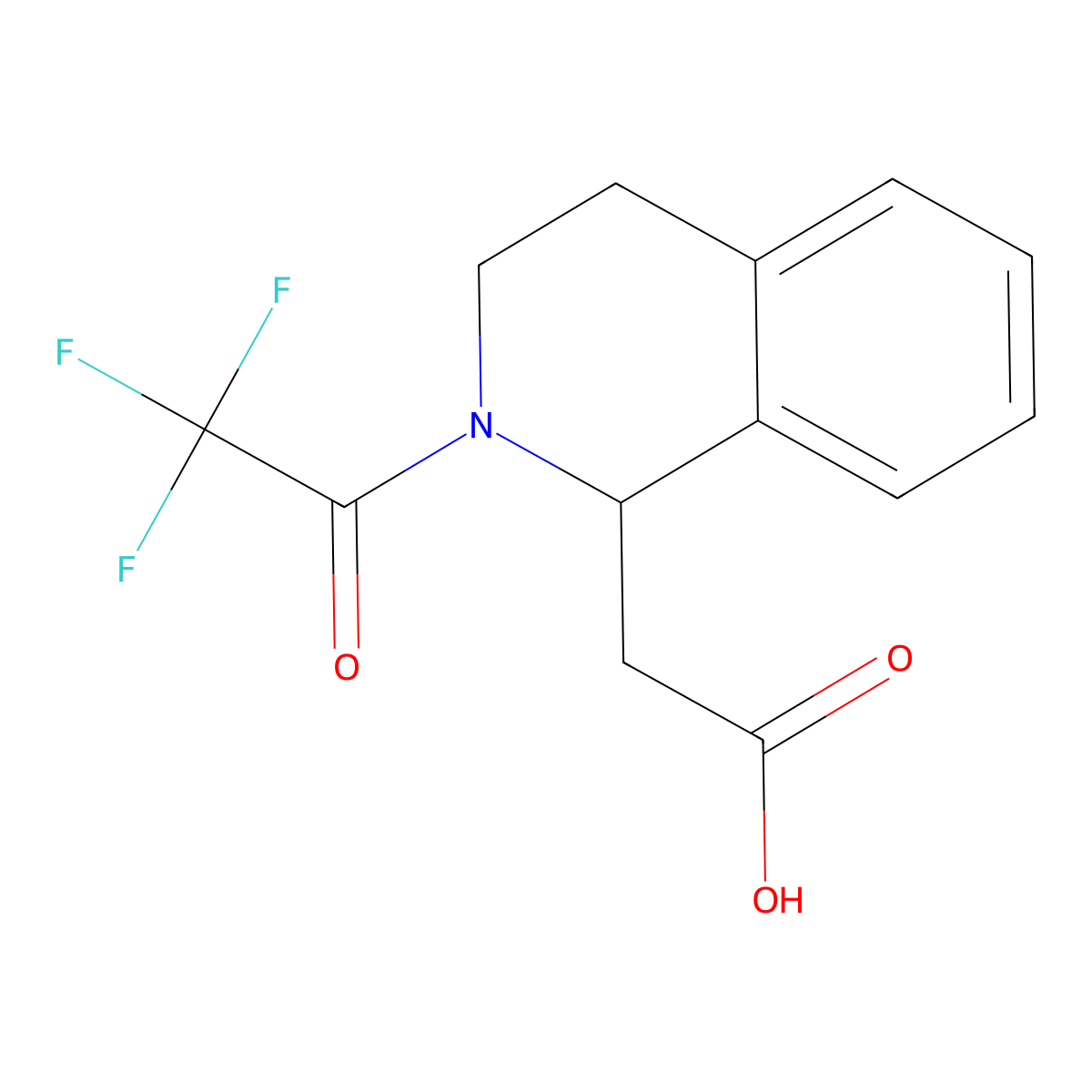 2-[2-(2,2,2-Trifluoroacetyl)-1,2,3,4-tetrahydroisoquinolin-1-yl]acetic acid molecular structure, CAS 2680693-20-1