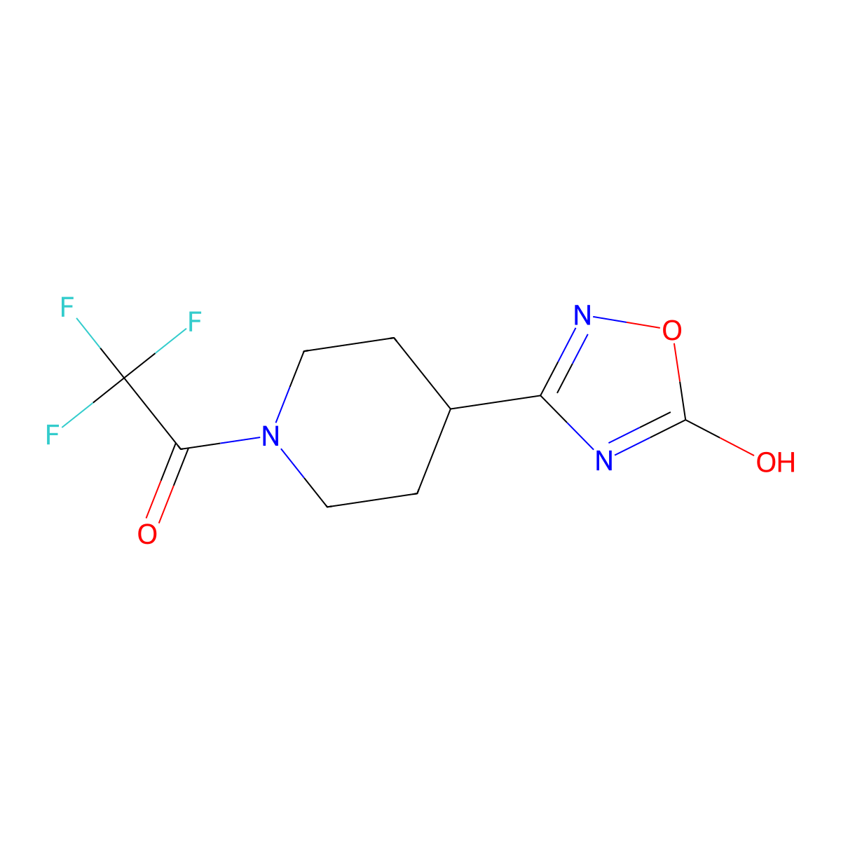 2,2,2-Trifluoro-1-[4-(5-hydroxy-1,2,4-oxadiazol-3-yl)piperidin-1-yl]ethan-1-one molecular structure, CAS 2680693-31-4