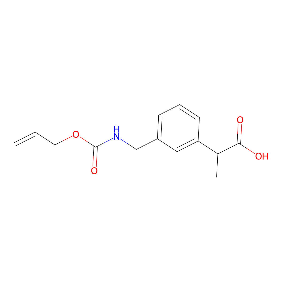 2-[3-({[(Prop-2-en-1-yloxy)carbonyl]amino}methyl)phenyl]propanoic acid molecular structure, CAS 2680693-38-1