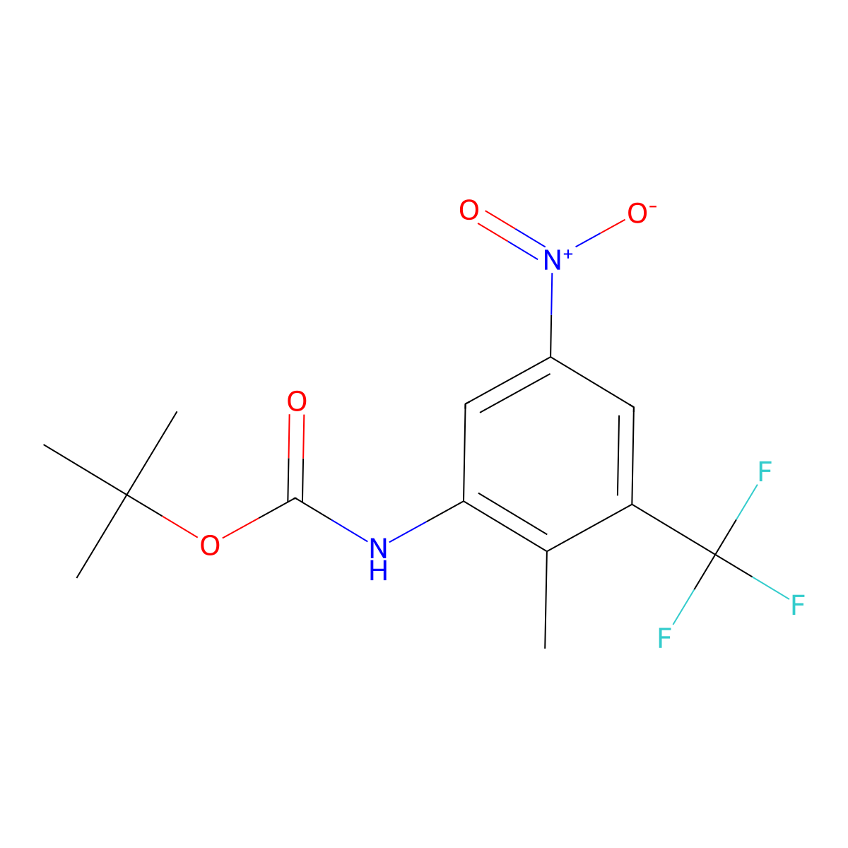 tert-butyl N-[2-methyl-5-nitro-3-(trifluoromethyl)phenyl]carbamate molecular structure, CAS 2680693-39-2