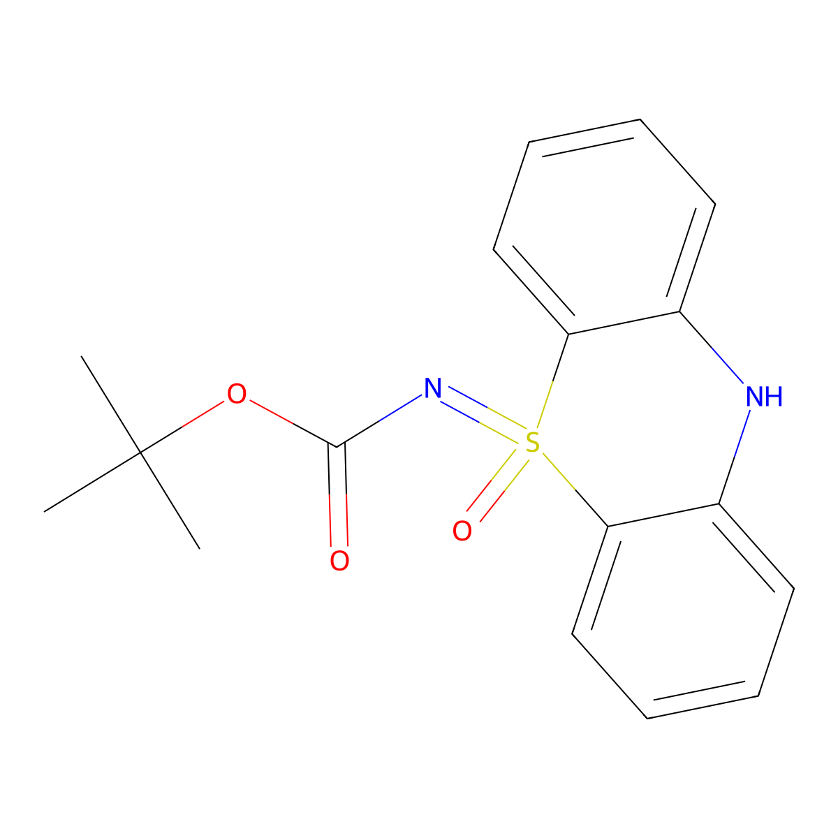 tert-butyl N-(5-oxo-10H-5lambda6-phenothiazin-5-ylidene)carbamate molecular structure, CAS 2680693-48-3