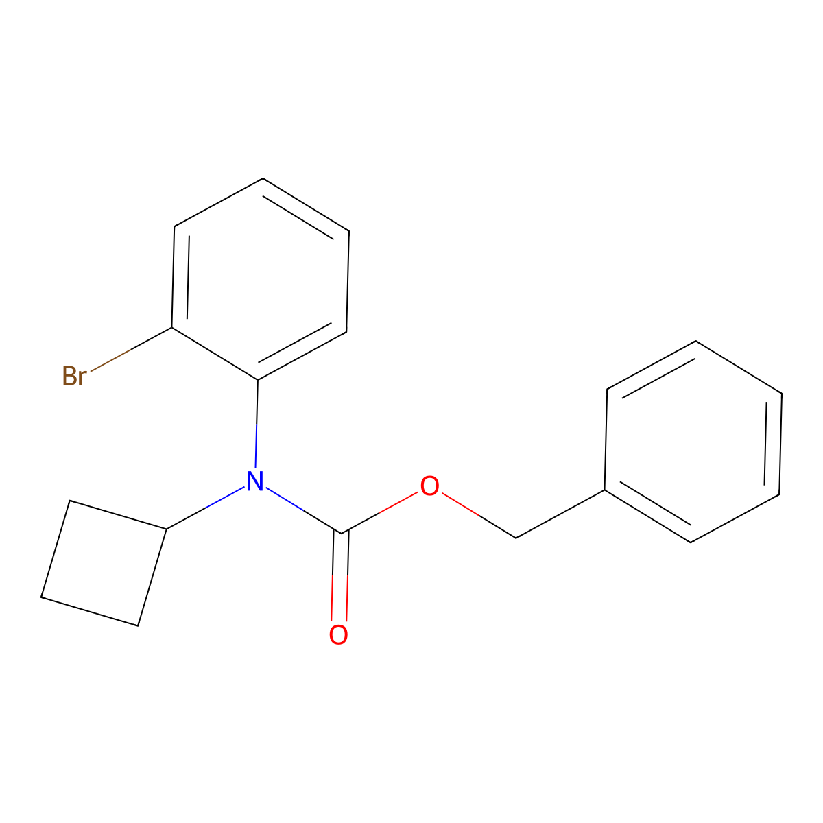 benzyl N-(2-bromophenyl)-N-cyclobutylcarbamate molecular structure, CAS 2680693-56-3