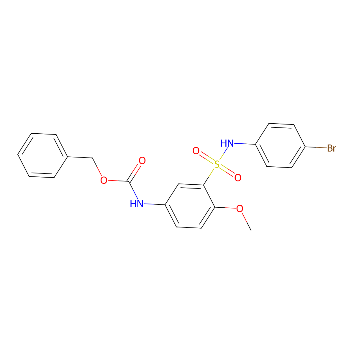 benzyl N-{3-[(4-bromophenyl)sulfamoyl]-4-methoxyphenyl}carbamate molecular structure, CAS 2680693-60-9