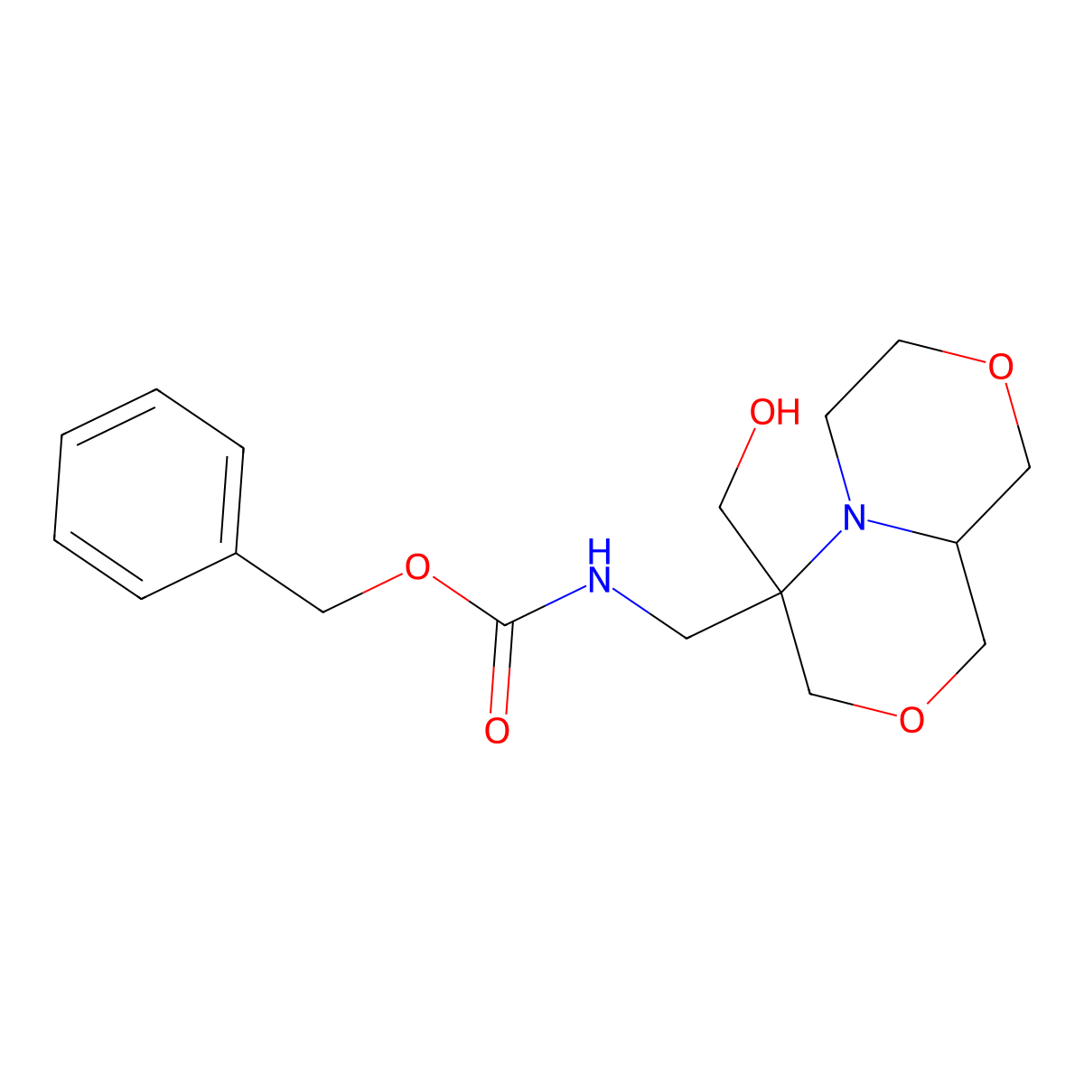 benzyl N-{[4-(hydroxymethyl)-hexahydro-1H-[1,4]oxazino[3,4-c][1,4]oxazin-4-yl]methyl}carbamate molecular structure, CAS 2680693-62-1