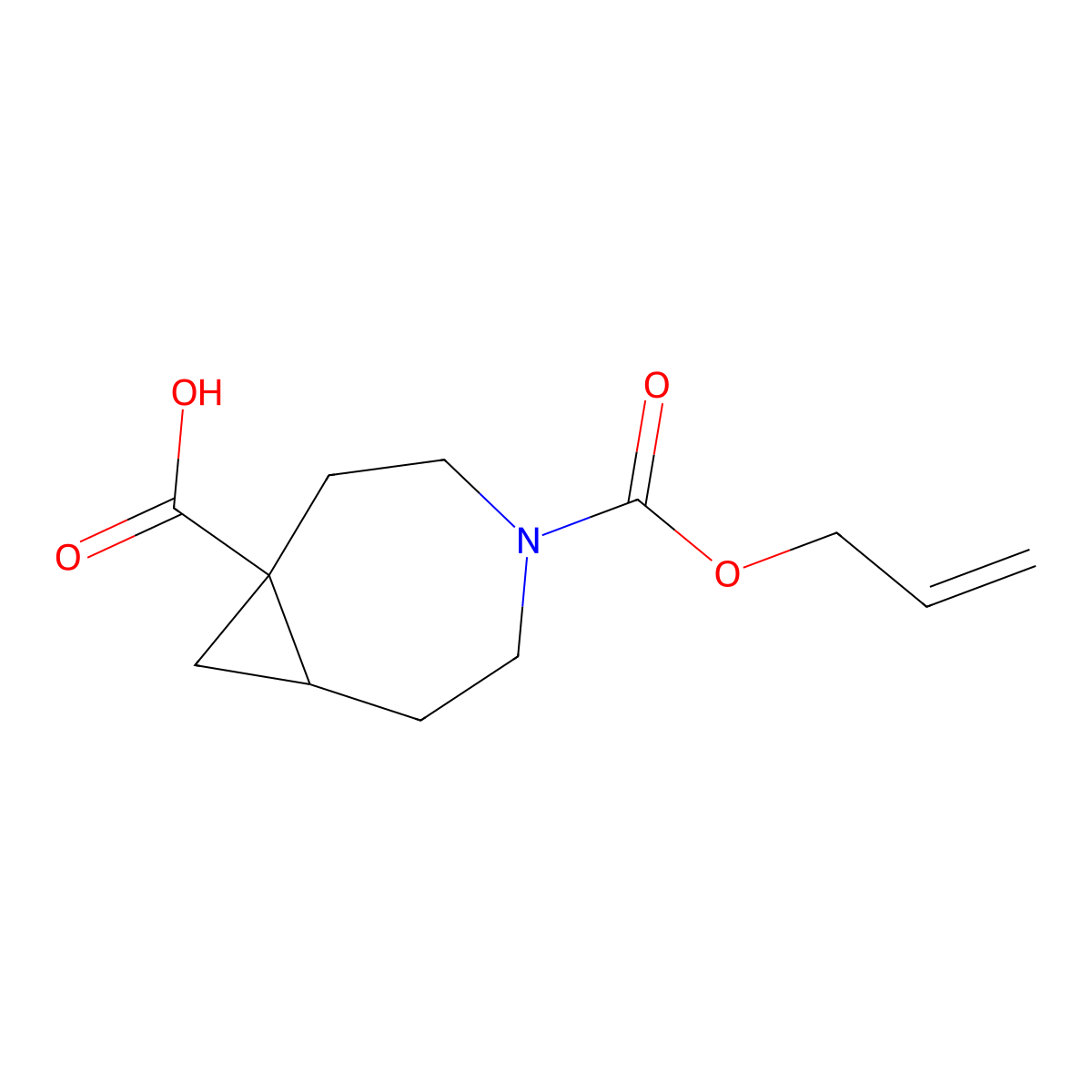 4-[(Prop-2-en-1-yloxy)carbonyl]-4-azabicyclo[5.1.0]octane-1-carboxylic acid molecular structure, CAS 2680693-74-5