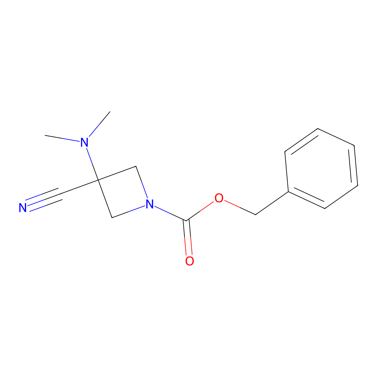 Benzyl 3-cyano-3-(dimethylamino)azetidine-1-carboxylate molecular structure, CAS 2680693-87-0