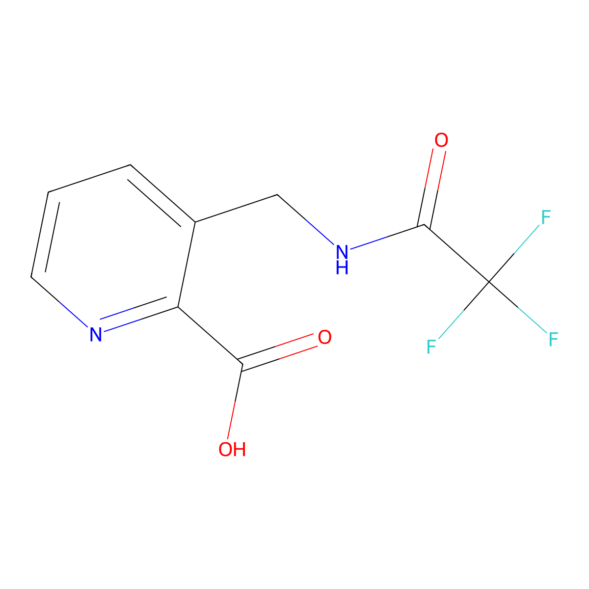 3-[(2,2,2-Trifluoroacetamido)methyl]pyridine-2-carboxylic acid molecular structure, CAS 2680693-99-4