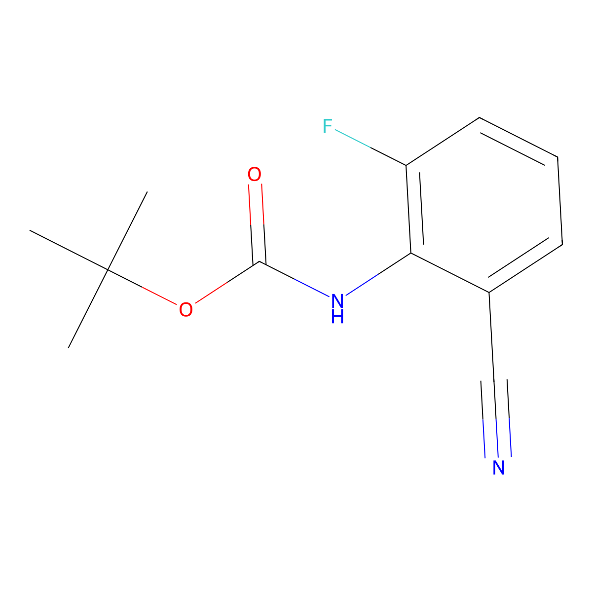 tert-butyl N-(2-cyano-6-fluorophenyl)carbamate molecular structure, CAS 2680694-01-1